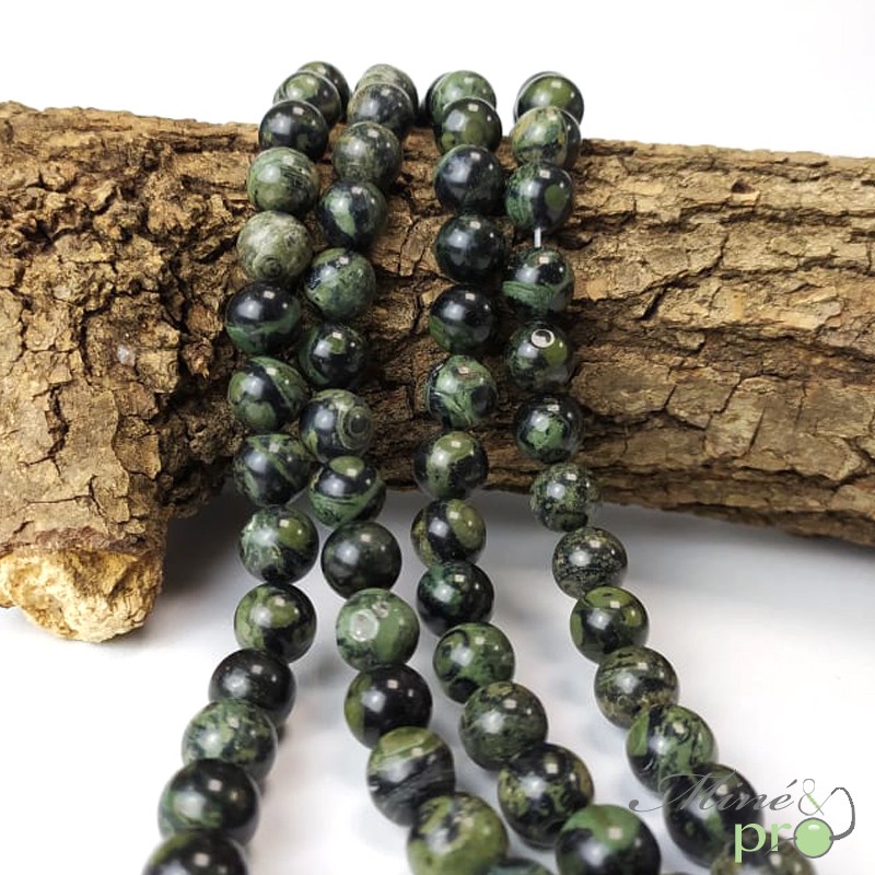 Jaspe Kambaba en perles rondes 10mm - fil complet