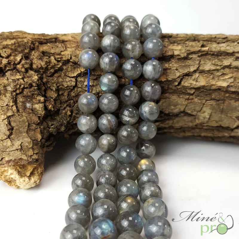 Labradorite AA en perles rondes 10mm - fil complet