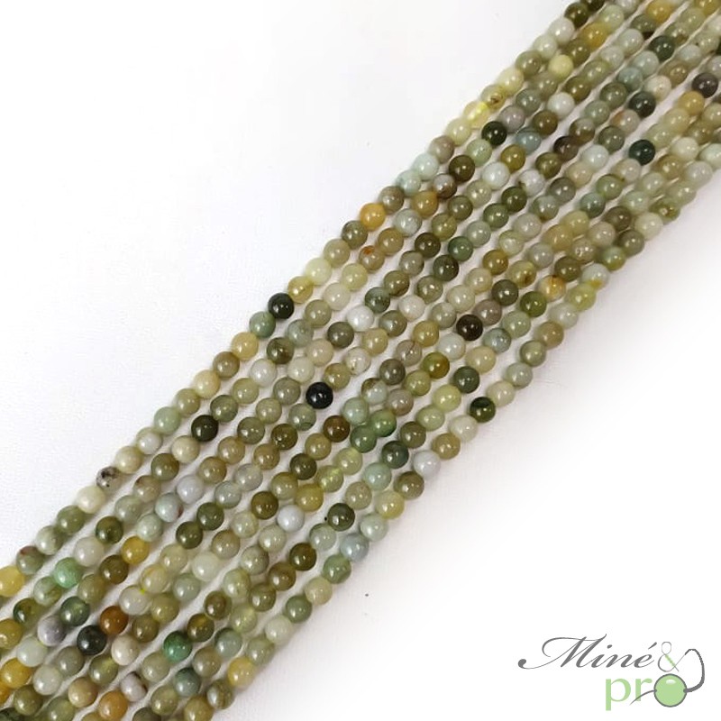 Jadeite en perles rondes 4mm - fil complet