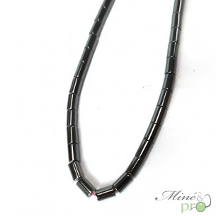 Hématite en perles plates "tube" 5mm - fil complet