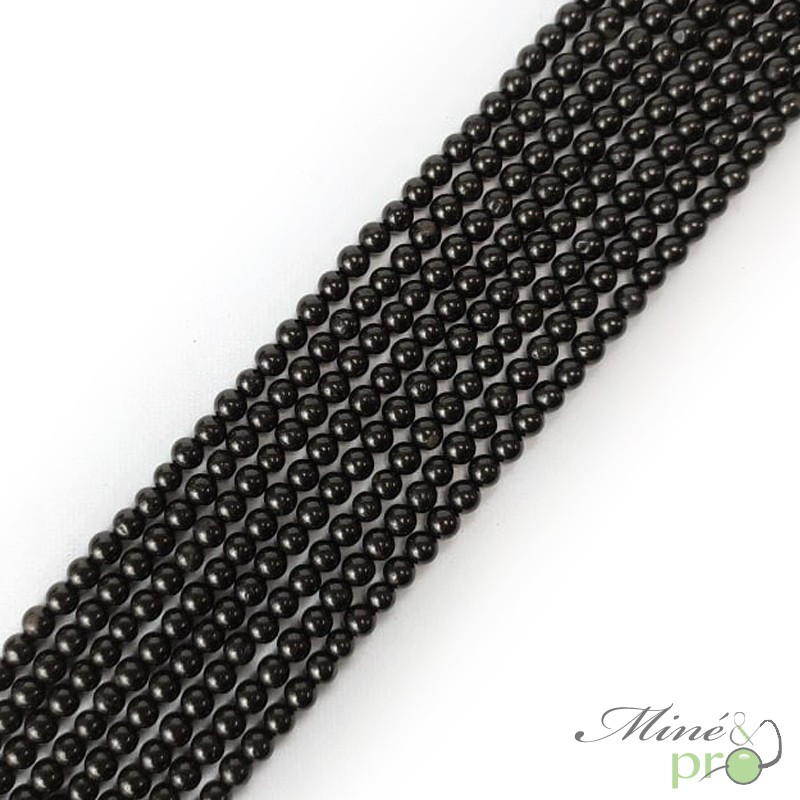 Jais en perles rondes 4mm - fil complet
