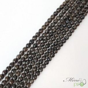 Anthophyllite en perles rondes 6mm - fil complet