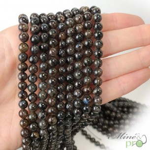 Anthophyllite en perles rondes 6mm - fil complet