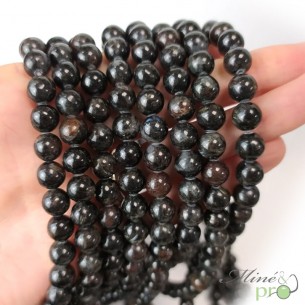Anthophyllite en perles rondes 8mm - fil complet