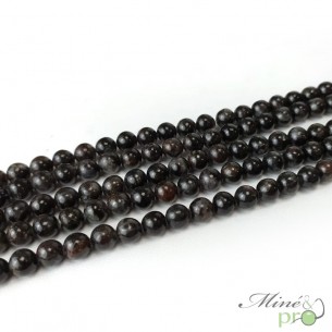Anthophyllite en perles rondes 8mm - fil complet