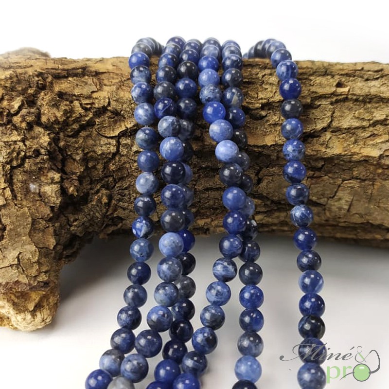 Sodalite en perles rondes 6mm - fil complet