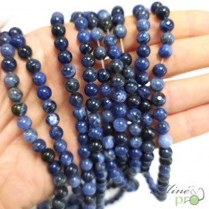 Sodalite en perles rondes 6mm - fil complet