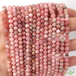 Rhodochrosite en perles rondes 4mm - fil complet - grossiste perles bouches du rhone