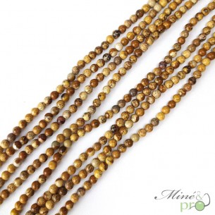 Jaspe paysage en perles rondes 4mm - fil complet