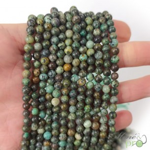 Turquoise africaine en perles rondes 4mm - fil complet