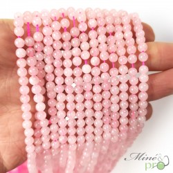 Quartz rose naturel  en perles rondes 4mm - fil complet