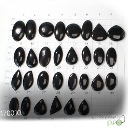 Obsidienne Midnight lace - cabochons percés