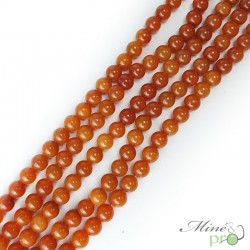 Aventurine orange en perles rondes 8mm - fil complet