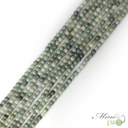 Jade de Birmanie A+ en perles rondes 4mm - fil complet