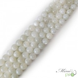 Pierre de lune blanche A en perles rondes 10mm - fil complet