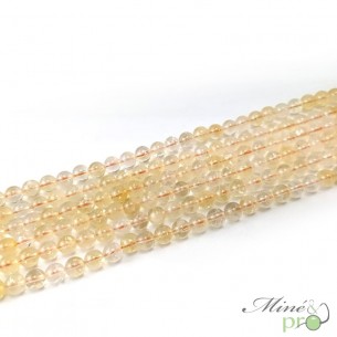 Citrine claire en perles rondes 6mm - fil complet