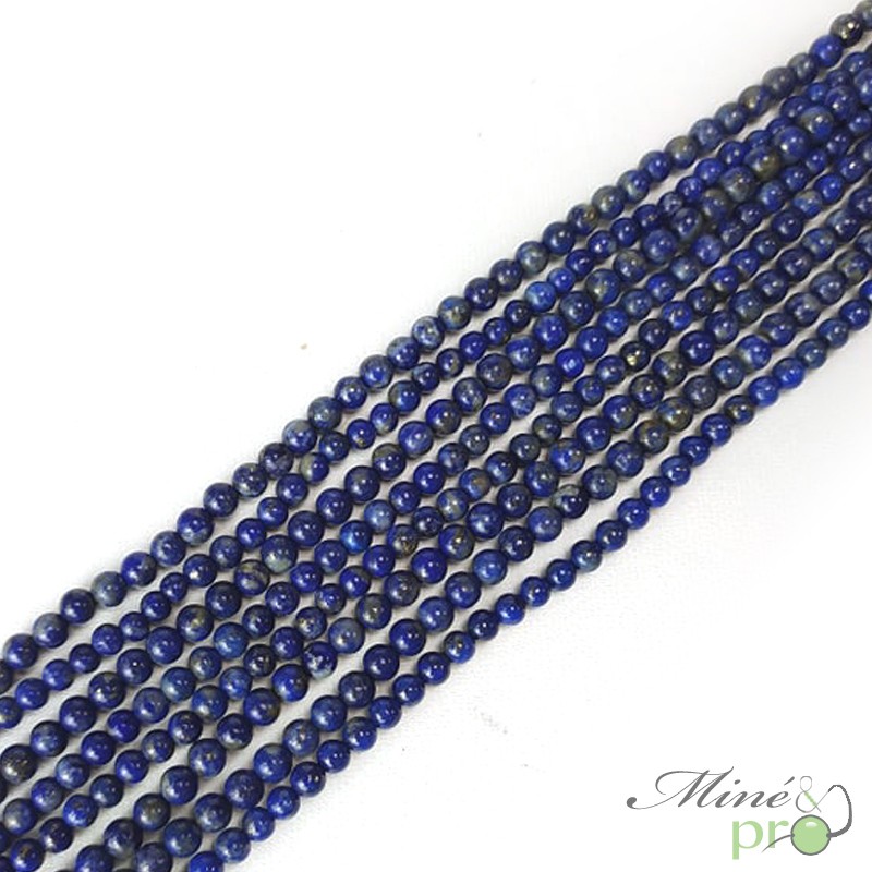 Lapis lazuli A en perles rondes 4mm - fil complet