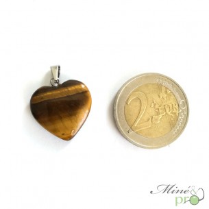 Pendentif coeur en Oeil de tigre naturelle
