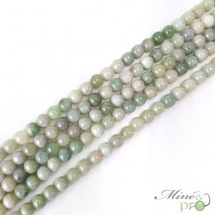 Jadeite en perles rondes 8mm - fil complet