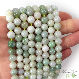 Jadeite en perles rondes 8mm - fil complet