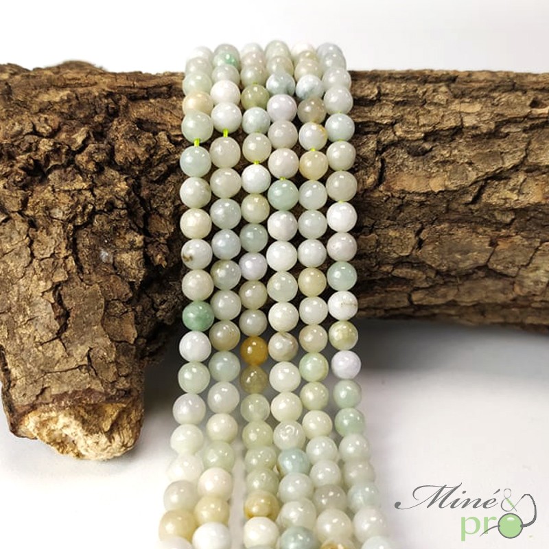 Jadeite en perles rondes 6mm - fil complet