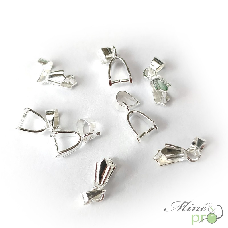 Bélière en plaqué argent 6mm - lot de 10