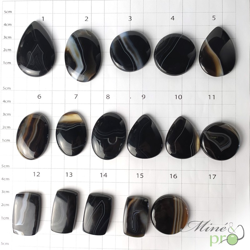 Onyx, Agate à bande- cabochons