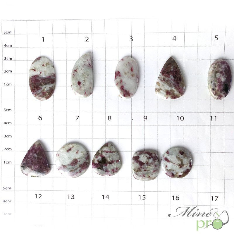 Quartz Tourmaline rose - Cabochons