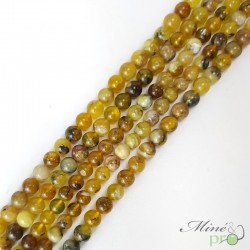 Opale jaune A en perles rondes 8mm - fil complet
