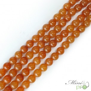 Aventurine orange AA en perles rondes 10mm - fil complet