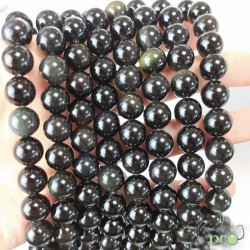 Obsidienne Oeil Céleste en perles rondes 10mm - fil complet