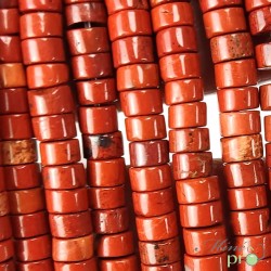 Jaspe rouge en rondelles heishi 4mm - fil complet