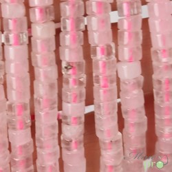 Quartz rose en rondelles heishi 4mm - fil complet