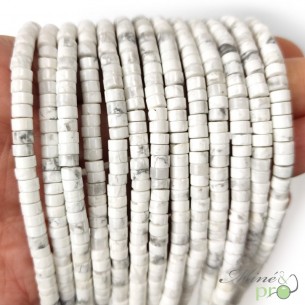 Howlite en rondelles heishi 4mm - fil complet