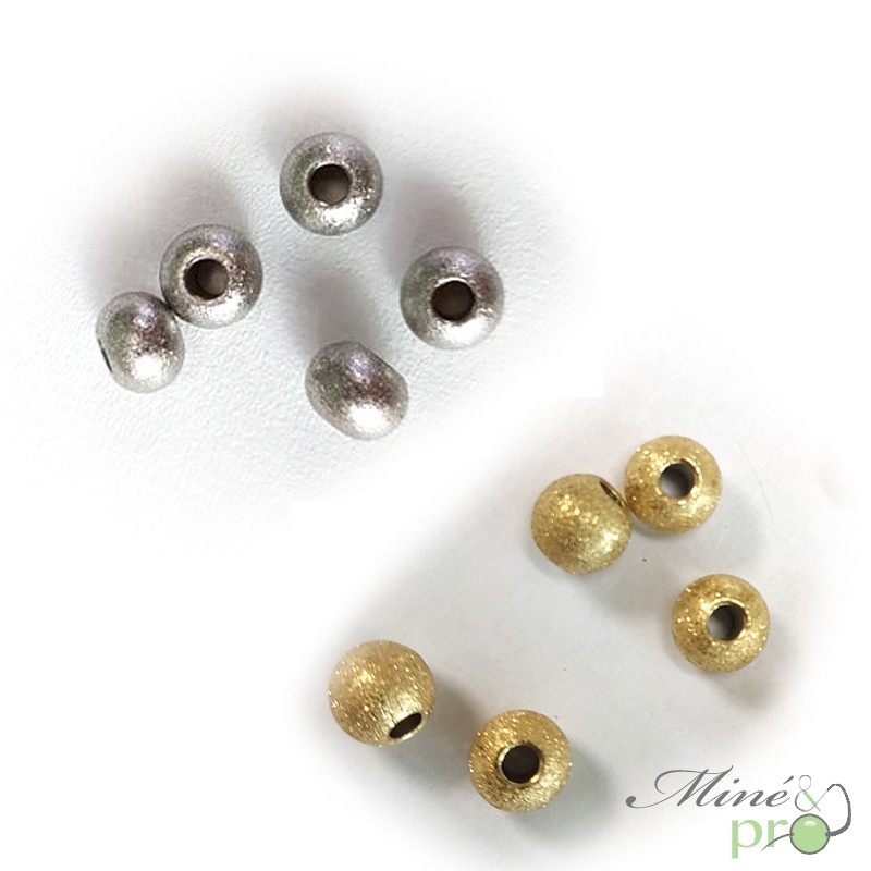 Boules pailletées en acier inoxydable 6mm - lot de 10 Boules pailletées en acier inoxydable 6mm - lot de 10