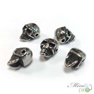 Tête de mort en acier inoxydable 14mm - lot de 5