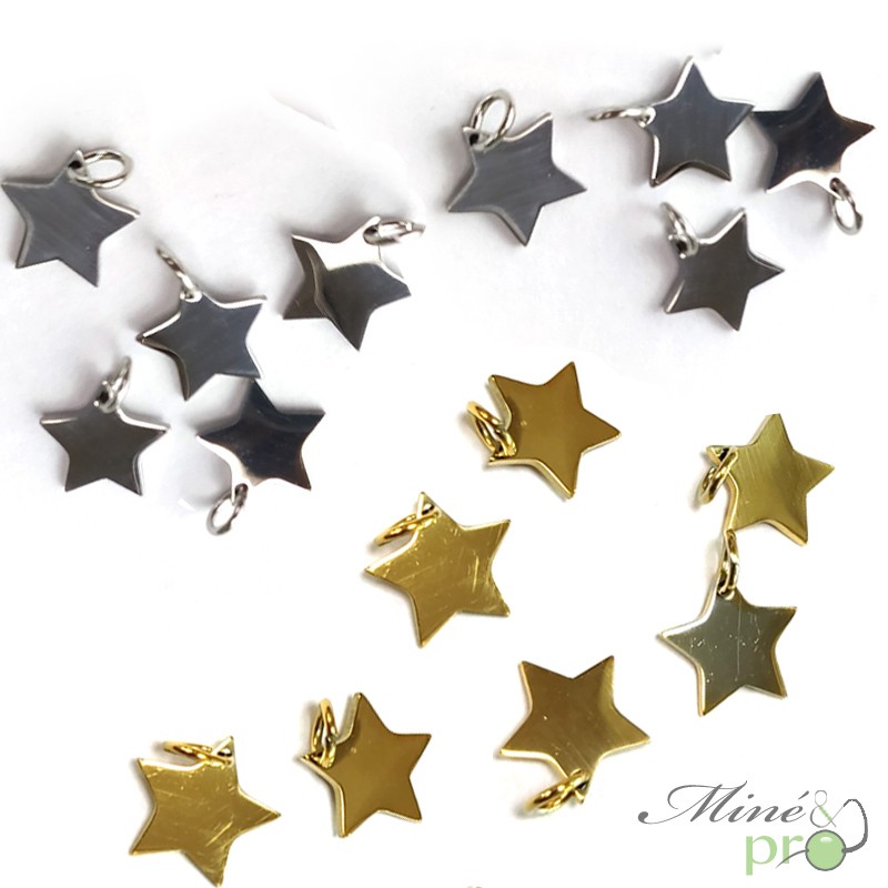 Etoiles en acier inoxydable 10mm - lot de 5 Etoiles en acier inoxydable 10mm - lot de 5