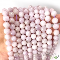 Kunzite en perles rondes 8mm - fil complet - grossiste minéraux dans les bouches du rhone