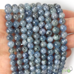 Cyanite disthène en perles rondes 6mm - fil complet