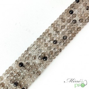 Quartz Tourmaline AA en perles rondes 6mm - fil complet