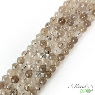 Quartz Tourmaline AA en perles rondes 8mm - fil complet