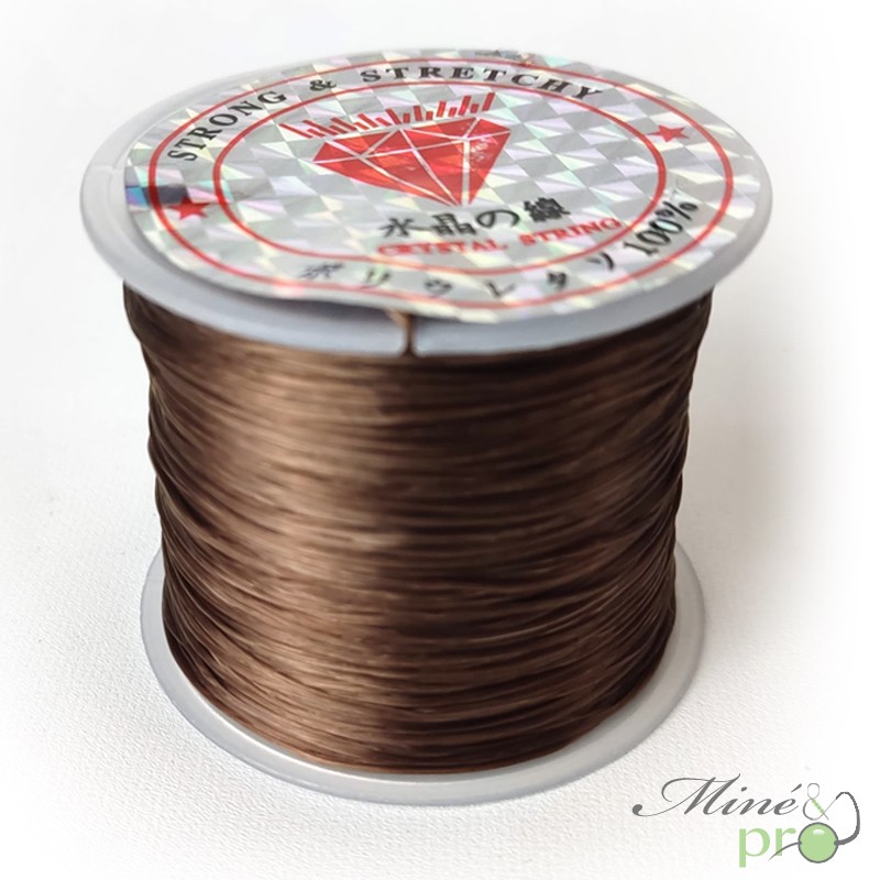 Bobine fil élastique multibrins marron 0.8mm