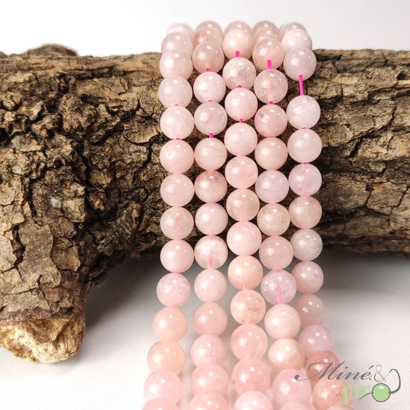 Perles Bohème Rondes Facettées 8mm Rose Pâle Transparent - Perles Corner