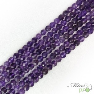 Améthyste en perles facettées 6mm - fil complet