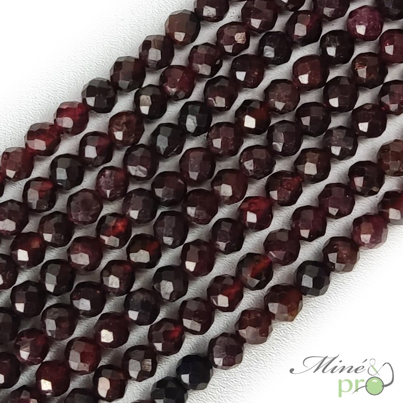 Perles En Grenat Rectangulaires 6x4mm - Lot De 10 Pièces - Rouge Bordeaux Profond