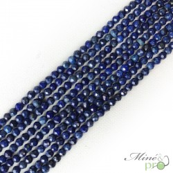 Lapis lazuli A en perles facettées 4mm - fil complet