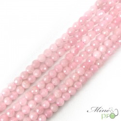 Quartz rose en perles facettées 6mm - fil complet