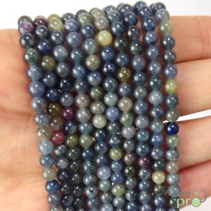 Saphir en perles rondes 6mm - fil complet
