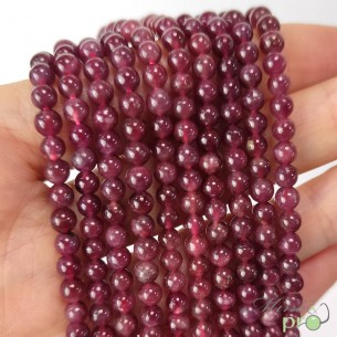 Tourmaline rose en perles rondes 4mm - fil complet
