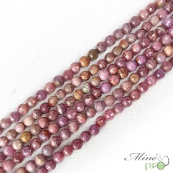 Rubis en perles facettées 5mm - fil complet